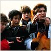 Die Goonies : photo Corey Feldman, Jeff Cohen, Jonathan Ke Quan, Richard Donner, Sean Astin