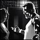 Sin City : photo Carla Gugino, Frank Miller, Mickey Rourke, Quentin Tarantino, Robert Rodriguez