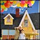 Oben : photo Bob Peterson, Charles Aznavour, Pete Docter, Tom Trouffier