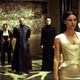 Matrix Reloaded : photo Andy Wachowski, Carrie-Anne Moss, Keanu Reeves, Lana Wachowski, Laurence Fishburne
