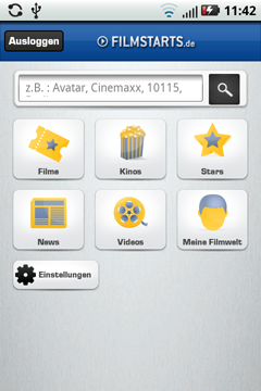 FILMSTARTS-App für Android : Startseite