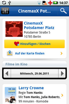 FILMSTARTS-App für Android : Kinoseite