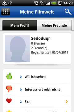 FILMSTARTS-App für Android : Mein FILMSTARTS